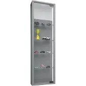 VCM Wandregal "Wandvitrine Hängevitrine Glasvitrine Stano Mini", silber, B:33cm, Regale, Wandregal