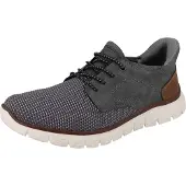Rieker Herren Schlupfsneaker grau braun Textil Kunstleder - Größe: 43