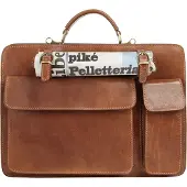 Piké Aktentasche "PIKÉ Damen, Herren echt Leder, Made in Italy" echt Leder, Made in Italy