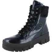 Rieker Lagro Damen Biker Boots blau Kunstleder - Größe: 38
