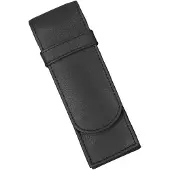 Alassio 2668 Leder Stifteetui für 2 Stifte, Etui 14 x 4,5 x 2 cm, Schwarz