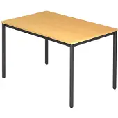 Hjh OFFICE PRO DORAN DR12 D - Buche 120 x 80 mit Rund-Rohr/Schwarz