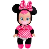 Cry Babies Tiny Cuddles Disney Minnie Mouse, Kuschelig weiche Plüschpuppe, Trägt