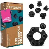 Airtender Set Extra Nanostopper (schwarz, 12-tlg. Wein Vakuum Nanostopper, Wein