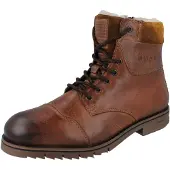 Bugatti Herren Winterstiefel gefüttert braun cognac Glattleder - Größe: 43