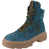 Think WALDLÄUFER H Saiga Damen Stiefel Warmfutter türkis Nubukleder - Größe: UK 4,5