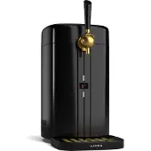 Klarstein FrostBrew Bierzapfanlage - 5L Bierzapfanlage mit CO₂-Drucksystem, Thermoelektrisches Kühlsystem, Temperaturregelung 3-12 °C, LED-Anzeige, Abnehmbare Tropfschale, Schwarz/Gold