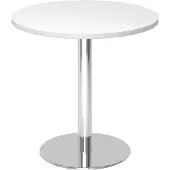 Hjh OFFICE PRO BISTRO F80R C - System Konferenztisch Weiß Chrom Ø 80