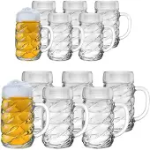 Stölzle Bierkrug "Bierkrüge Diamond 0,5 l & 1 l 12er Set transparent" spülmaschinenfest, wunderbar alltagstauglich, sehr bruchsicher