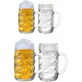 Stölzle Bierkrug "Bierkrüge Diamond 4er Set transparent" spülmaschinenfest, wunderbar alltagstauglich, sehr bruchsicher