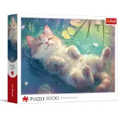 Trefl - Puzzle 1000 Teile, Purrfekte Entspannung, eine Bezaubernde Katze