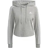 Adidas Kurzes Kapuzensweatshirt für Frauen Essentials 3-Bandes