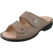 Finn Comfort Sansibar Damen Pantolette beige camel Glattleder - Größe: 40