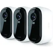 Arlo Essential 2K Outdoor Überwachungskamera, 3er Set, IP-Sicherheitskamera, Innen & Außen, Kabellos, FCC, CE, IC, EU RoHS, EU REACH, Decke/Wand, Schwarz, Weiß