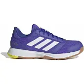 Adidas Hallenschuh PERFORMANCE "LIGRA 8 INDOOR", Herren, Gr. 41, lila (solar lila, ftwr weiß, solar lemon), Synthetik, Textil, Schuhe Hallenschuh, geeignet für jeden Hallensport
