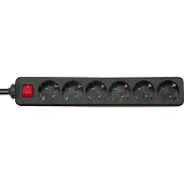Deltaco GT-0662 power extension 6 AC outlet(s) Indoor Black
