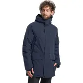 Tenson Winterjacke dunkelblau einfarbig Reißverschluss + Knopf normale Passform