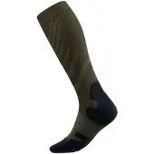 Bauerfeind Sportsocken "Outdoor Merino Compression Socks", Herren, Gr. 38-41, grün (grün, l), Polyamid, unifarben mit Farbeinsatz, normal, Socken Sportsocken, mit hohem Anteil an Merinowolle
