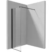 Deante Kerria Plus Walk In Duschwand TOTALWeiß transparent Glas mit Beschichtung Nero 70 cm KTS_N37P