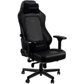 Noblechairs Hero PolyurethanLeather, Luftgefüllter Sitz, Gepolsterte Rückenlehne, Schwarz, Schwarz, Blau, Stahl, Schwarz