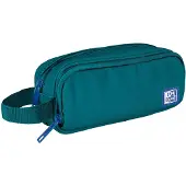 Oxford 400174210, Weiches Federmäppchen, Recyceltes Polyester, Aqua-Farbe, Einfarbig, Reißverschluss, Pubertät