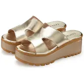 LASCANA Pantolette "Sandale, Sommerschuh, Mule, offener Schuh," aus Leder mit Keilabsatz