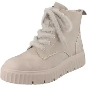 Tamaris Damen Schnürstiefel leicht gefüttert beige Kunstleder - Größe: 39
