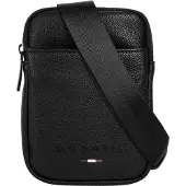 Bugatti Umhängetasche "Herren, Damen RICO", Damen, Gr. B/H/T: 14cm x 19cm x 3cm onesize, schwarz, Kunstfaser, leicht glänzend, unifarben, Taschen Umhängetasche