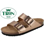 Finn Comfort TRON Pampelonne slim Damen Tieffußbett Pantolette kupfer metallic Glattleder - Größe: 37