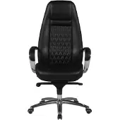 FineBuy AUSTIN Bürostuhl Schwarz Echtleder Schreibtischstuhl ergonomisch Chefsessel edel Drehstuhl höhenverstellbar