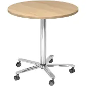 Hjh OFFICE PRO BISTRO 80R C - System Konferenztisch Chrom Eiche Ø 80