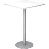 Hjh OFFICE PRO BISTRO H88Q S - System Konferenztisch Weiß 80 x 80 Silber