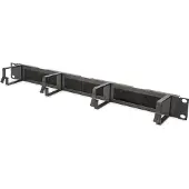Digitus Kabelrangierpanel mit Bürstenleisten für 483 mm (19")-Schränke, 1HE, Kabelmanagementtafel, Stahl, Schwarz, 1 Stück(e)