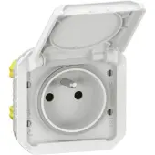 Legrand 069870L Plexo New FRUP Steckdose F/B Std Steckklemmen EB, IP55, IK 08, Ultraweiß