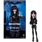 Monster High x Wednesday Sammelpuppe, Wednesday Addams mit schwarzem Kleid und Eiskaltem Händchen, Modepuppe, Weiblich, 6 Jahr(e), 290 mm, Mehrfarbig