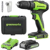 Greenworks 3704007UA, Elektrischer Schraubendreher, Pistolengriff, Schwarz, Grün, Bürstenlos, Gürtelklip, 35 Nm