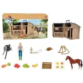 Collecta Spielfigur Horses - Reiter mit Pferd und Stall