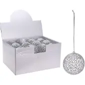 Nampook 5 Stück! Weihnachtsdekoration mit Glitter 9 cm silber (mix)