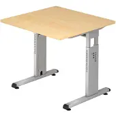 Hjh OFFICE PRO MEGA 8 S - 80 x 80 Ahorn/Silber höhenverstellbar