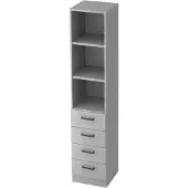Hjh OFFICE PRO SIGNA G 7600 SG - Grau 5 OH Schrank mit 4 Schüben Streifengriff Kunststoff