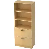 Hjh OFFICE PRO SIGNA G 7300 SG - Ahorn 5 OH Schrank mit Hängeregistratur (abschließbar) Streifengriff Kunststoff