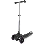 Q-Play Future Eco Kinderroller 3 Räder LED-Leuchten höhenverstellbar klappbar Lila 3-8 Jahre bis 50 kg