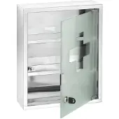 Wenko Medizinschrank , silber (silberfarben), B:30cm H:40cm T:12cm, Schränke, Medizinschrank, Edelstahl und satiniertes Sicherheitsglas, 30 x 40 cm cm