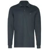 Trigema Poloshirt "Langarm Poloshirt mit Armbündchen", Herren, Gr. L, grau (anthrazit), Piqué, 100% Baumwolle, Basic, ohne Ausschnitt, Shirts Poloshirt