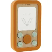 Trixie Holz Baby Telefon mit Silikon - sensorisches Spielzeug Mr. Fox