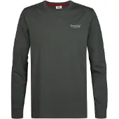 Petrol Industries Langarmshirt mit Rundhalsausschnitt, kleine Logoprägung