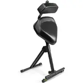 Gravity FMSEAT1BR Höhenverstellbarer Hocker mit Fuß und Rückenlehne