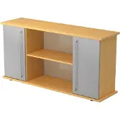 Hjh OFFICE PRO KAPA SB | Sideboard | mit Türen - Buche/Silber Sideboard Relinggriff Kunststoff