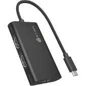 Icy Box Adapter für USB Type-C zu 3x HDMI, USB 3.2 Gen 2 (3.1 Gen 2) Type-C, HDMI, 10000 Mbit/s, 144 Hz, 3840 x 2160, 7680 x 4320, 7680 x 4320 Pixel