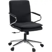 Hjh OFFICE Home Office Bürostuhl Rovento Schreibtischstuhl mit Armlehnen Kunstleder Drehstuhl